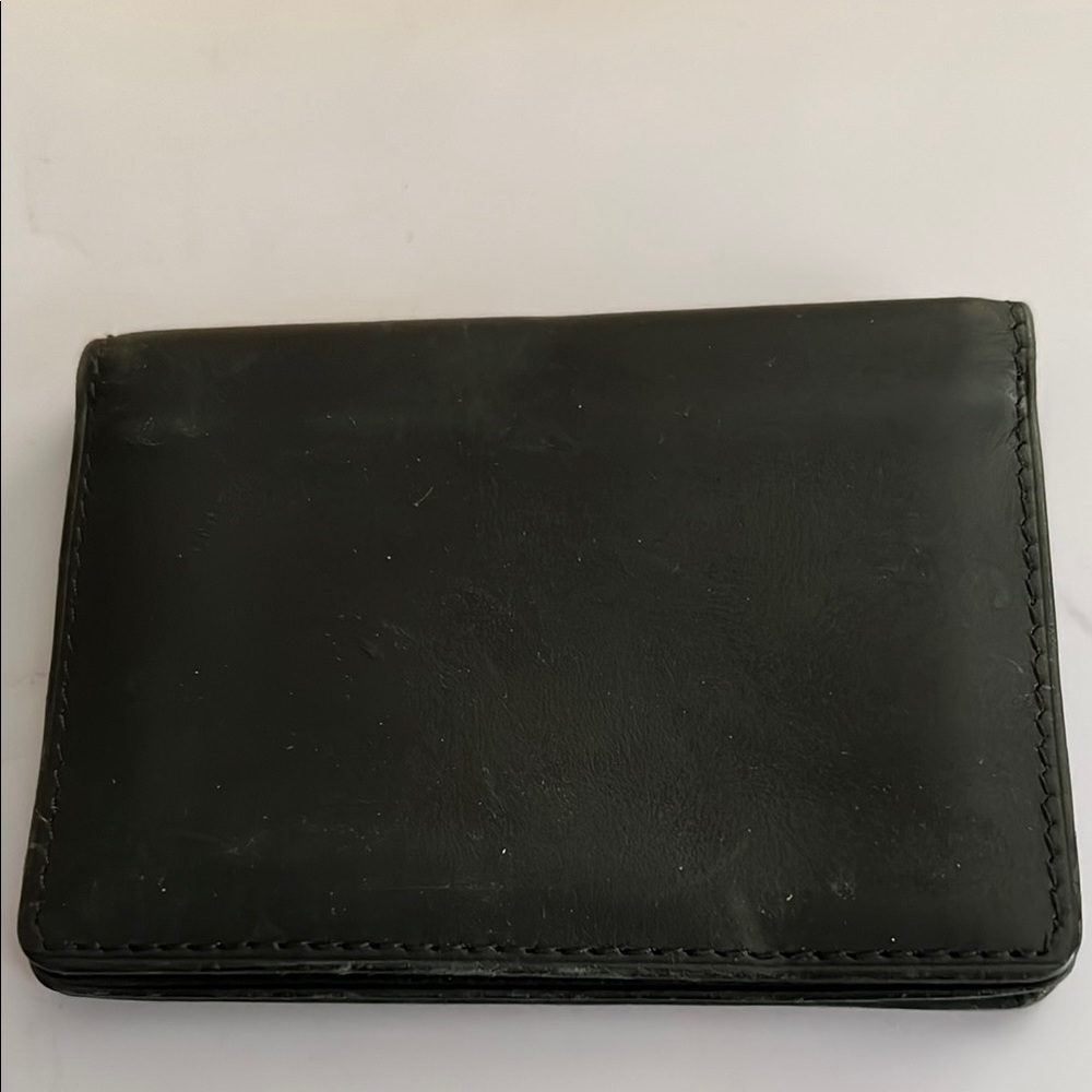 Black Minimalist Leather Key Card Holder